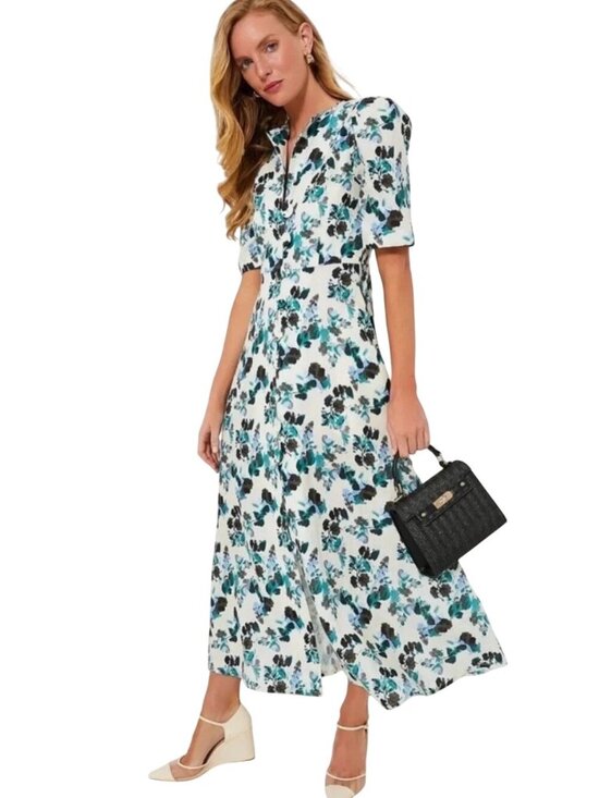 Tuckernuck Dresses & Skirts - Tuckernuck Hadley Dress in Blue Blooms New Womens Floral Midi Aline